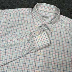 Peter Millar Shirt Mens Large Multicolor Check Button Front Stretch Casual